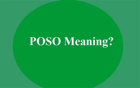 poso meaning in marksheet